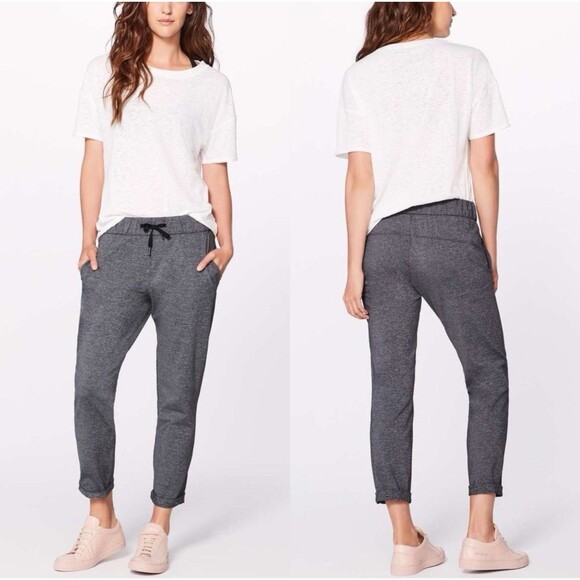 Lululemon On The Fly Pant 28" Heathered Black Gray Full-On® Luxtreme. Sz 2 - Picture 12 of 13